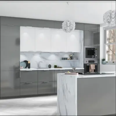 Цоколь для кухни delinia 240x9.5 см пвх цвет серый — современная кухня