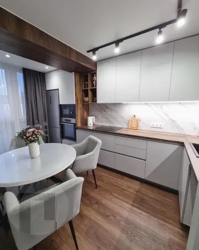 Современная уютная кухня — кухня дизайн 9 кв метров