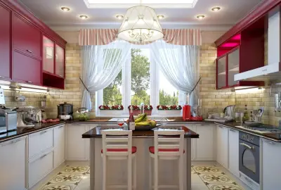 Дизайн штор для кухни — интерьер кухни в частном доме