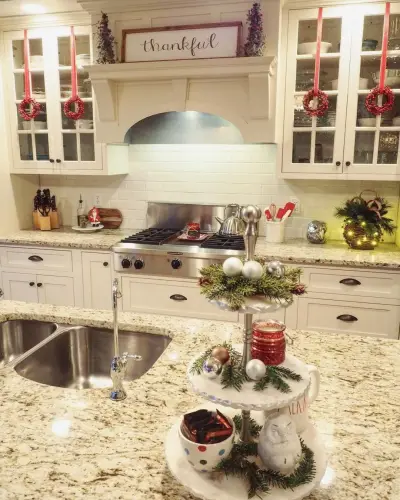 Новогодний декор для кухонной столешницы — новогодняя кухня