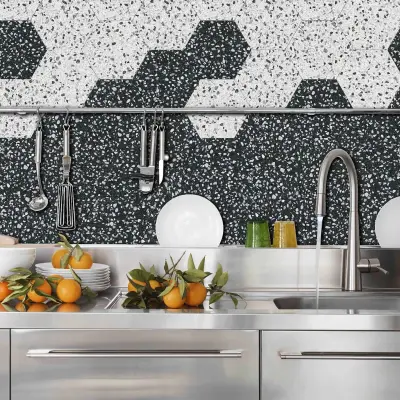 Интерьер кухни — керамогранит kerama marazzi терраццо