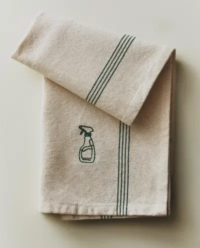Zara home полотенце кухонное — полотенца с вышивкой