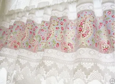 Vintage shabby chic landhausgardine weiß rose 292 shabby chic curtains