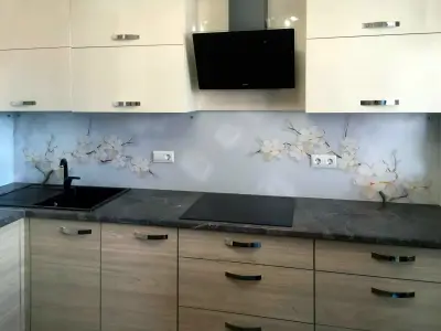 Фартук для кухни скинали из матового стекла