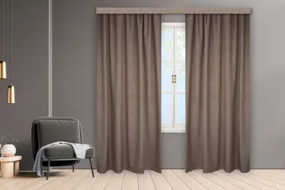 Комплект штор wittera рогожка 190x275 см 2 шт. цвет шоколадный