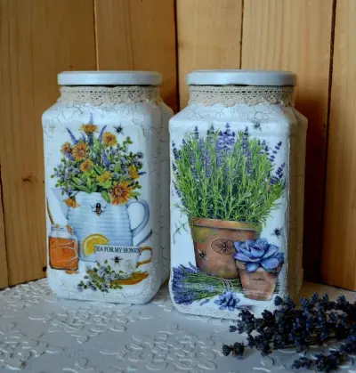 Техника декупаж — декупаж банки