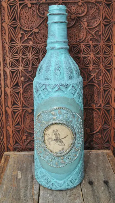 Декупаж бутылки — декор бутылки