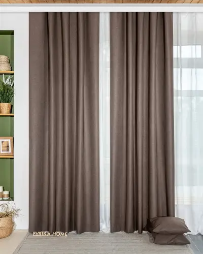 Комплект штор 100% блэкаут на люверсах 300x290 массимо цикорий evrika home
