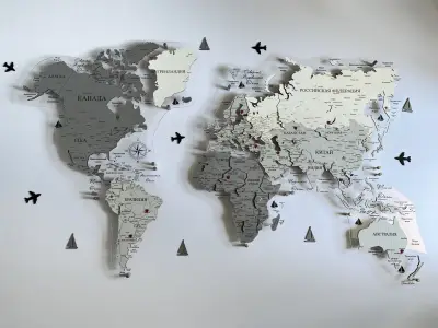 Карта мира из дерева — деревянная карта мира на стену