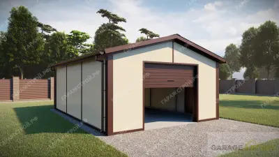 Проект гаража из сэндвич-панелей