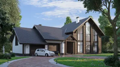 Загородный дом с гаражом — проекты домов и коттеджей