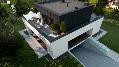 Дом с эксплуатируемой крышей — проект дома с плоской крышей