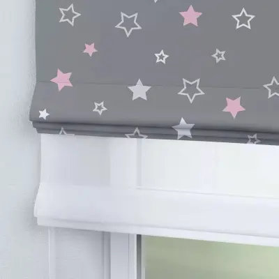 Римская штора \ день - ночь\ gentle stars серая с тюлем — рулонная штора