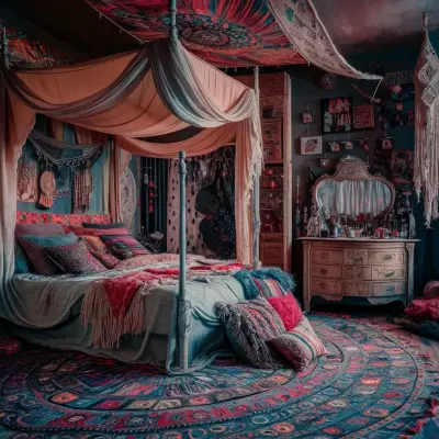 Интерьер — интерьер спальни в стиле бохо