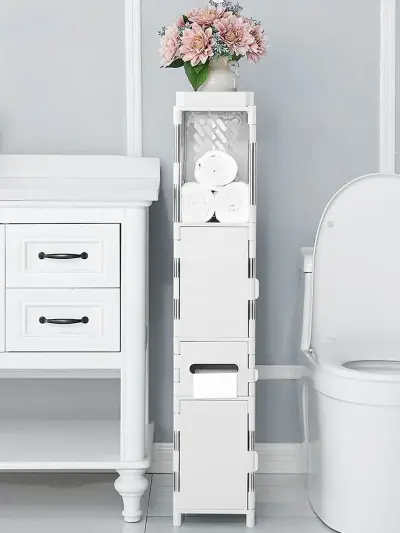 Этажерка узкая для ванной и туалета garra home — узкий шкаф для ванной комнаты напольный
