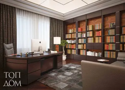 Дизайн кабинета в частном доме в современном стиле