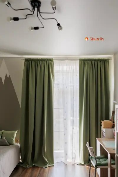 Шторы блекаут — комплект зеленых штор блэкаут