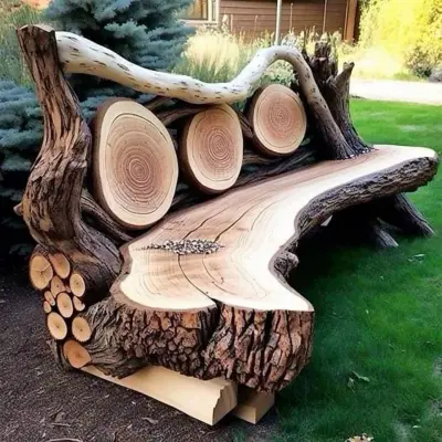 Мебель из бревна — мебель из веток