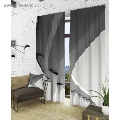 Комплект штор блэкаут comfy way 220х300 см — шторы в сером интерьере