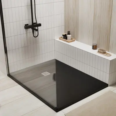 Душевой поддон wasserkrft dill 61t07 120x90 см черный матовый