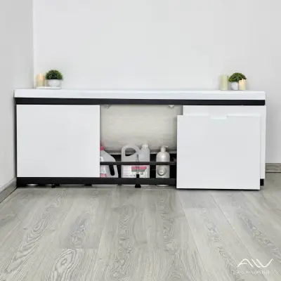 Экран для ванны alavann rita black alv1198003 160 см мдф серый бетон