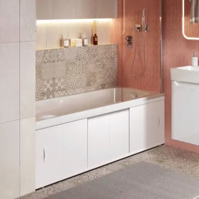 Экран для ванны alavann elegant plus alv1020001 170 см раздвижной белый