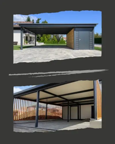 Павильон для автомобиля voeroka carport — проект навеса для автомобиля с хозблоком