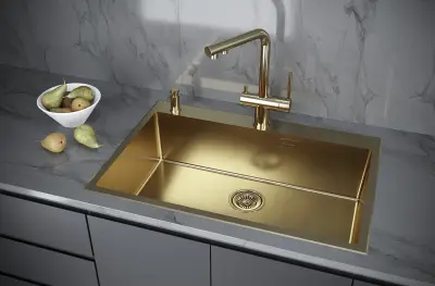 Мойка кухонная alveus quadrix monarch 79 gold — кухонная мойка золото paulmark