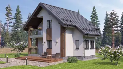Проект одноэтажного дома ruplans с мансардой — готовые проекты домов
