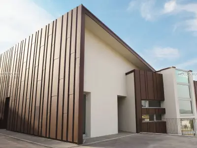 Отделка фасада рейками — hpl панели для фасадов