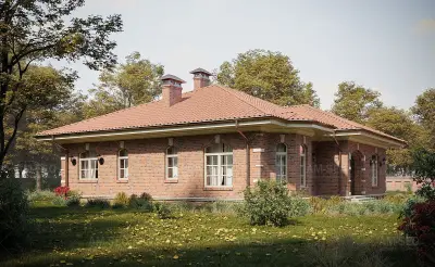 Одноэтажный дом в английском стиле из кирпича — одноэтажные дома в английском стиле