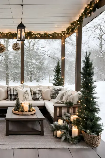 Дизайн веранды — новогодние декор