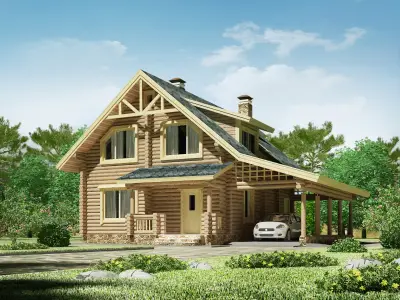 Проект деревянного дома из бревна