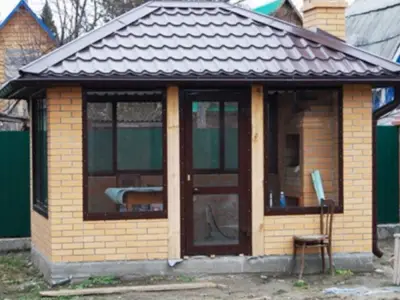 Закрытая кирпичная беседка 5х4 — беседка из кирпича