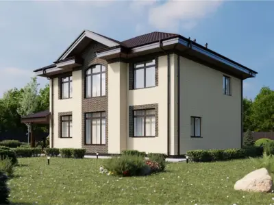 Дома из газобетона — проект двухэтажного дома из газобетона