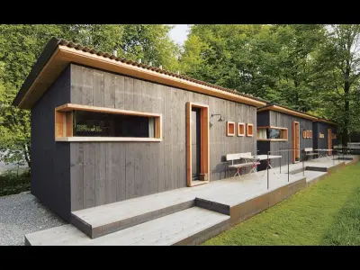 Tiny house с односкатной крышей — хозблок в скандинавском стиле