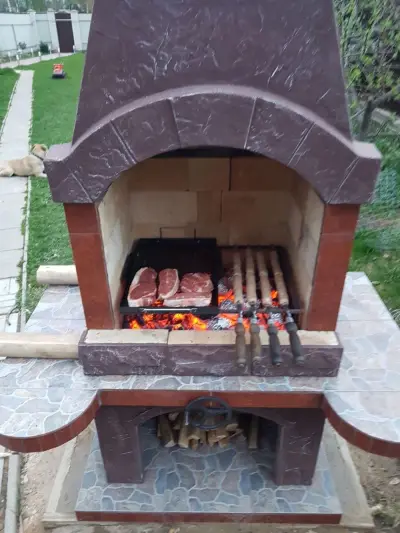 Печь с мангалом — печи барбекю