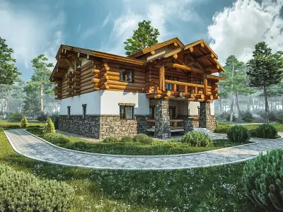 Комбинированные дома из камня и дерева — проект дома в стиле шале