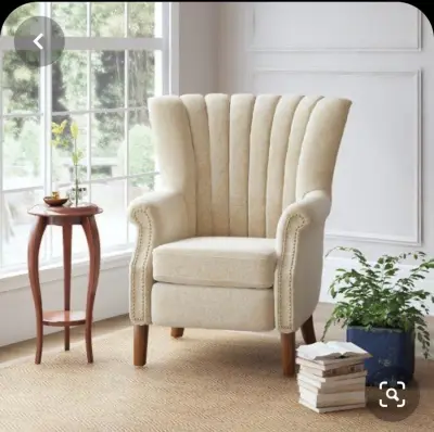 Кресло для гостиной — кресло collins wingback chair белый лён