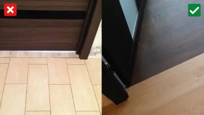 Стык под дверью ламинат и плитка — очевидные ошибки ремонта квартир