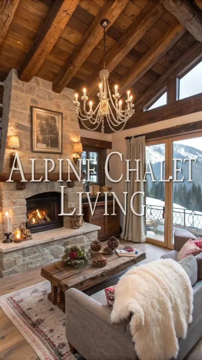 Гостиная в альпийском шале chalet de esquí — интерьер в стиле шале