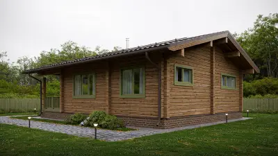 Проект дома из профилированного бруса — одноэтажный дом шале