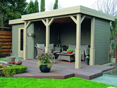 Беседка с хозблоком для дачи — беседка с хозблоком под одной крышей