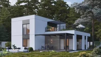Проект дома из газобетона — проект дома с плоской крышей