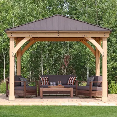 Беседка брусовая gazebos — беседка для дачи современная